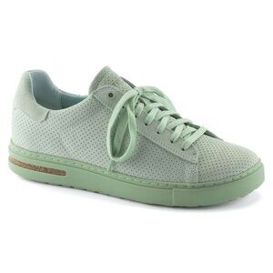 Birkenstock Mint Green Perforated Suede Sneakers